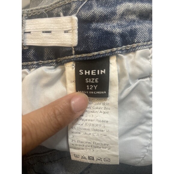 Shein Flared Denim Jeans Size 12 Y Blue High Rise Medium Wash 5-Pocket - Picture 6 of 6